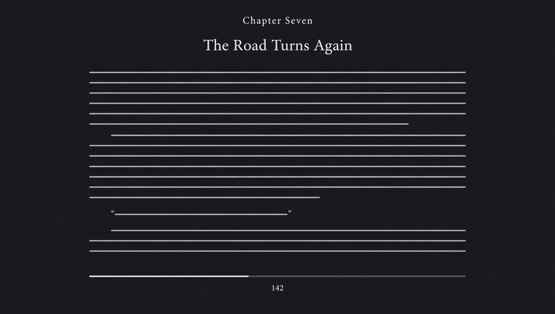 The same text page in the dark tone