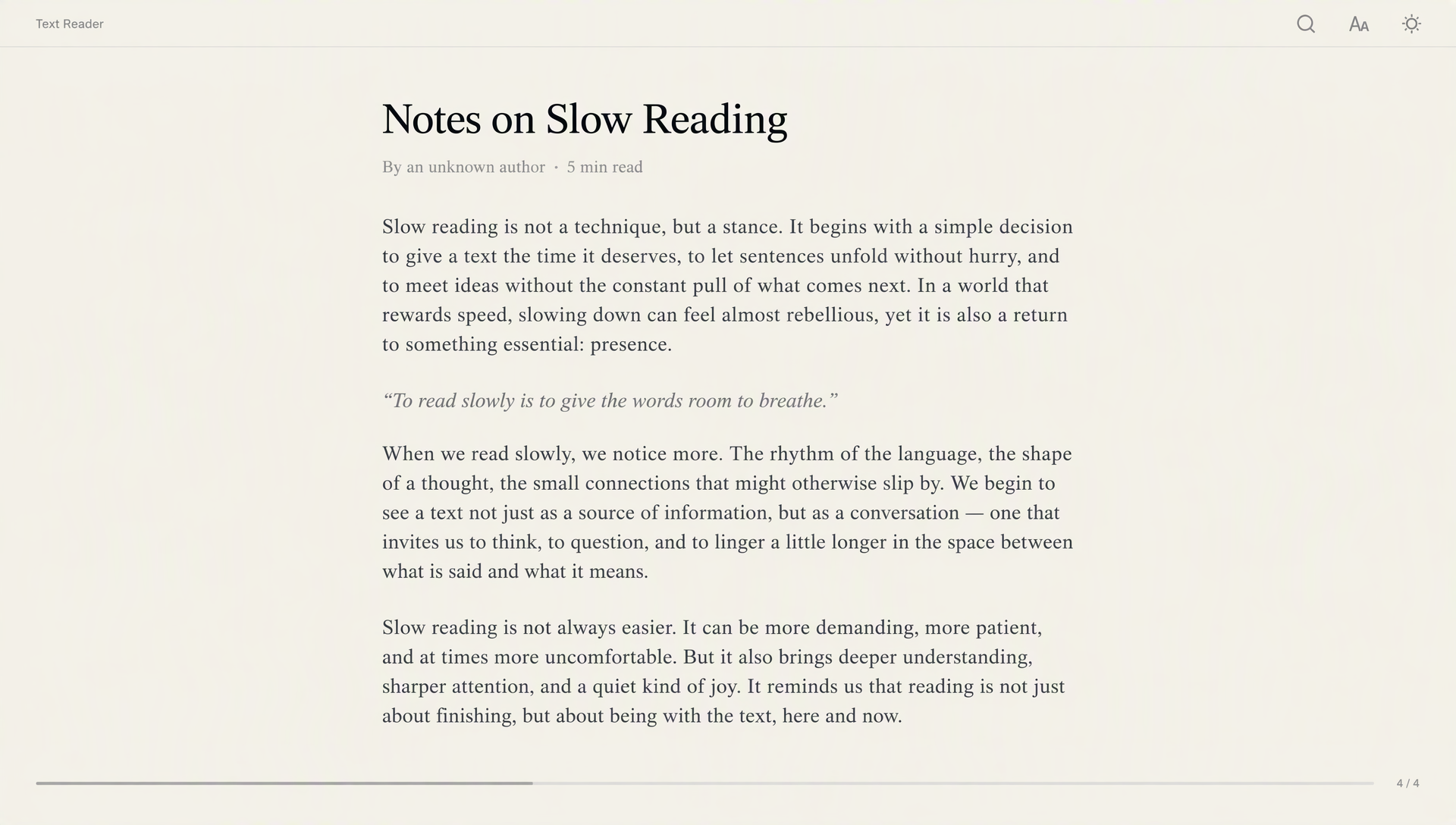 An article page in a bright tone